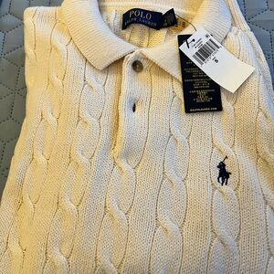 Brand NEW size S…Polo by Ralph Lauren Cream Cable Knit Men's Shirt. Beautiful!